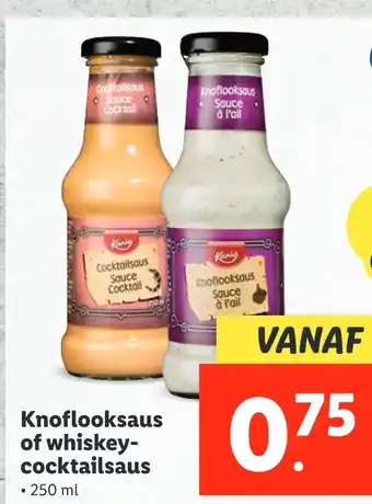 Lidl Knoflooksaus of whiskey- cocktailsaus aanbieding