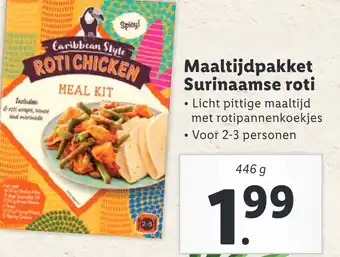 Lidl Maaltijdpakket surinaamse roti aanbieding