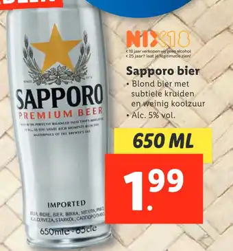 Lidl Sapporo bier aanbieding