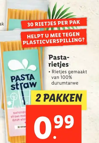 Lidl Pasta rietjes aanbieding