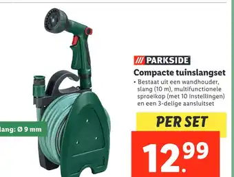 Lidl Parkside compacte tuinslangset aanbieding