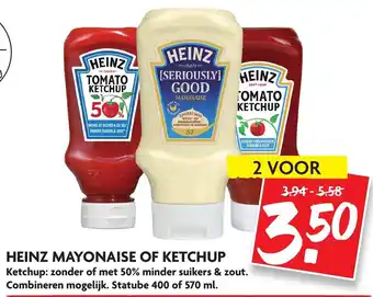 Dekamarkt Heinz Mayonaise of ketchup 400/570g aanbieding