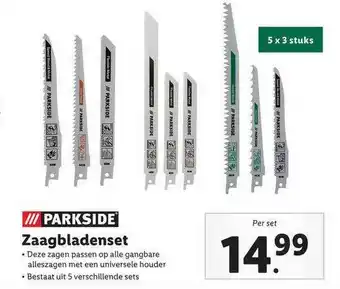 Lidl Parkside zaagbladenset 5 x 3 stuks aanbieding