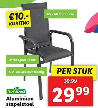 Lidl Florabest aluminium stapelstoel aanbieding