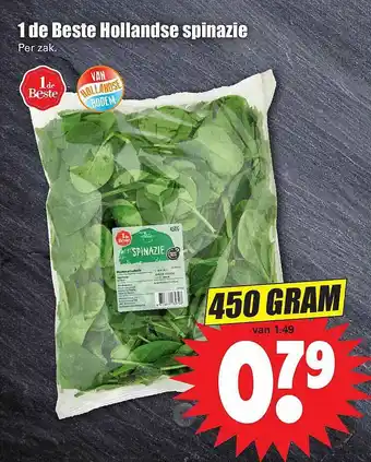 Dirk 1 de beste hollandse spinazie 450 gram aanbieding