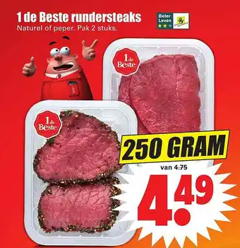 Dirk 1 de beste rundersteaks 250 gram aanbieding