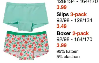 Wibra Meisjes ongoed boxer 2-pack 92/98-128/134 aanbieding