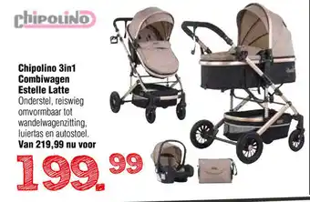 Van Asten BabySuperstore Chipolino 3in1 Combiwagen Estelle Latte aanbieding