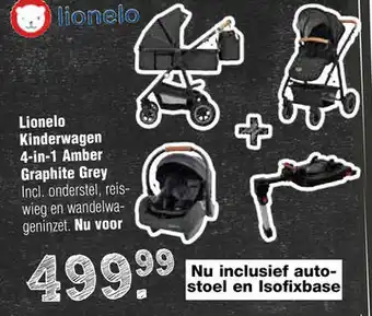 Van Asten BabySuperstore Lionelo Kinderwagen 4in1 Amber Graphite Grey aanbieding