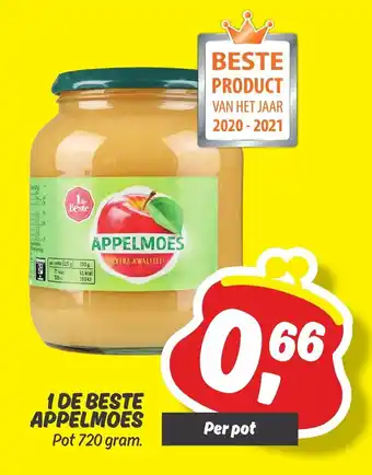 Dekamarkt 1 de Beste Appelmoes 720g aanbieding