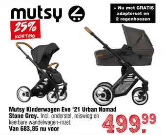 Van Asten BabySuperstore Mutsy Kinderwagen Evo '21 Urban Nomad Stone grey aanbieding