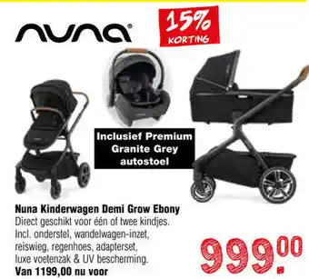 Van Asten BabySuperstore Nuna Kinderwagen Demi Grow Ebony aanbieding