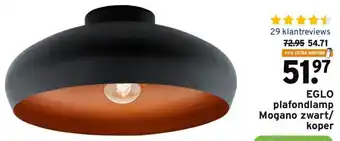 GAMMA Eglo plafondlamp Mogano zwart/koper aanbieding