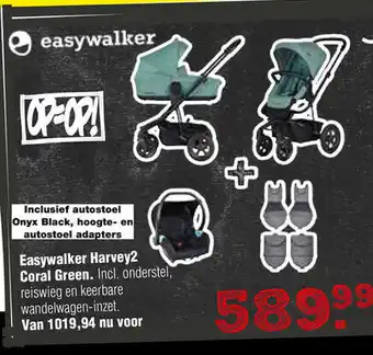 Van Asten BabySuperstore EasyWalker Kinderwagen Harvey2 Coral Green aanbieding