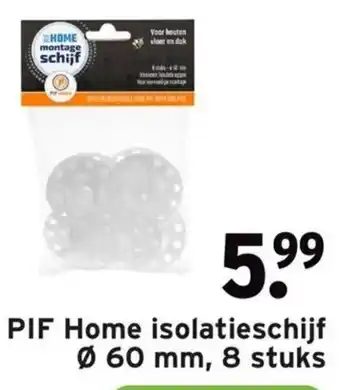 GAMMA Pif Home isolatieschijf 60 mm, 8 stuks aanbieding