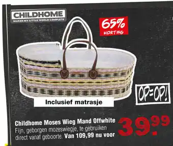 Van Asten BabySuperstore Childhome Moses wieg mand offwhite aanbieding