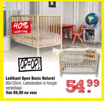 Van Asten BabySuperstore Ledikant Open Basic Naturel 60*120 cm aanbieding