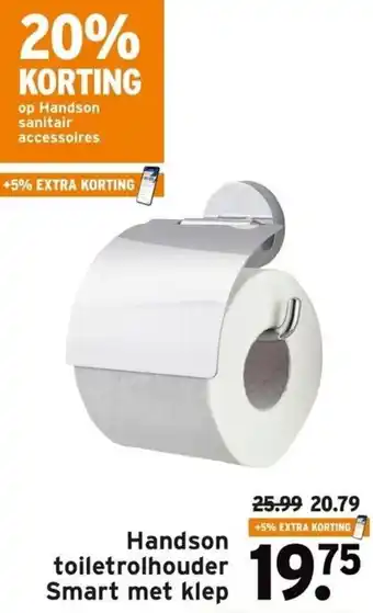 GAMMA Handson toiletrolhouder Smart met klep aanbieding