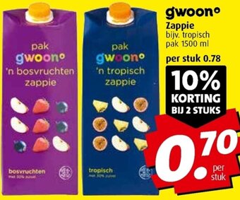 Boni G'woon Zappie 1500ml aanbieding