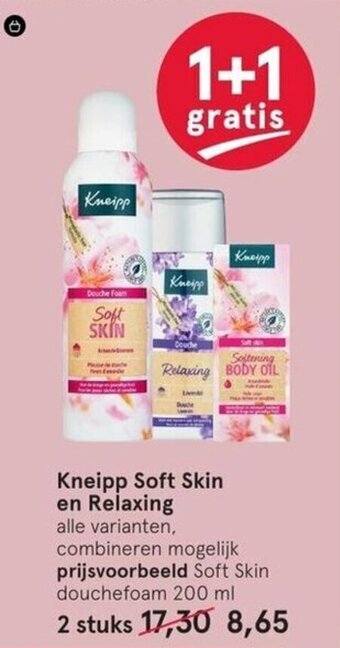 Etos Kneipp Soft Skin douchefoam 200 ml aanbieding