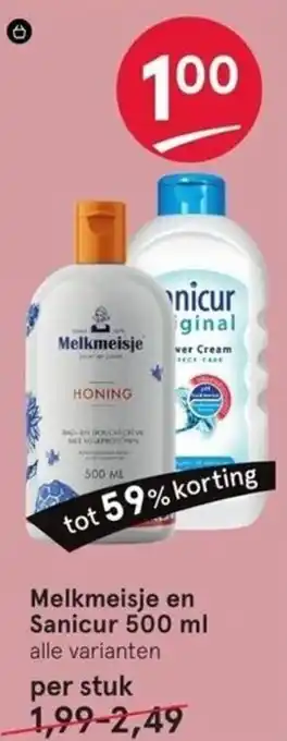 Etos Melkmeisje en Sanicur 500 ml aanbieding