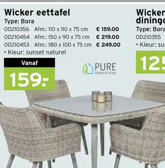 Heuts Wicker eettafel aanbieding