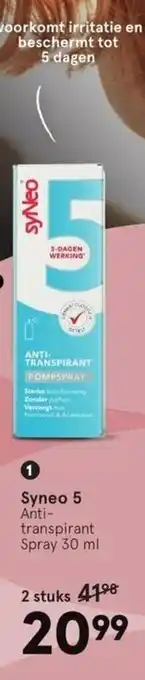 Etos Syneo 5 Anti-transpirant Spray 30 ml aanbieding