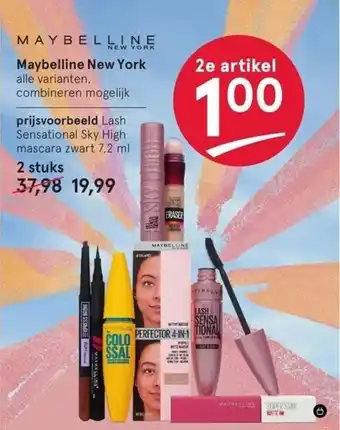 Etos Maybelline New York Lash Sensational Sky High mascara zwart 7,2 ml aanbieding