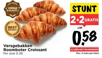 Vomar Voordeelmarkt Versgebakken Roomboter Croissant aanbieding