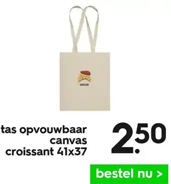 HEMA Tas opvouwbaar canvas croissant 41x37 aanbieding