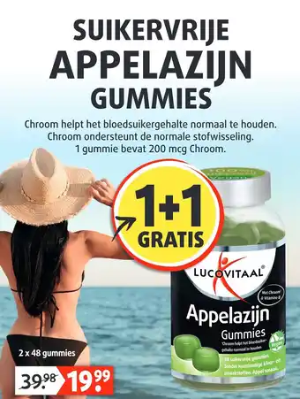 Lucovitaal Suikervrije appelazijn gummies aanbieding