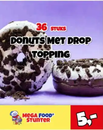 MegaFoodStunter Donuts Met Drop Topping aanbieding