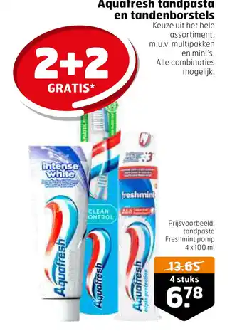 Trekpleister Aquafresh tandpasta en tandenborstels aanbieding