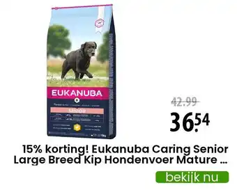 Zooplus 15% korting! eukanuba caring senior large breed kip hondenvoer mature & senior large breed- 15 kg aanbieding