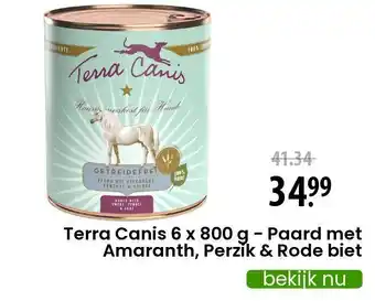 Zooplus Terra canis 6 x 800 g - paard met amaranth, perzik & rode biet aanbieding