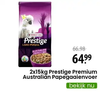 Zooplus 2x15kg prestige premium australian papegaaienvoer aanbieding