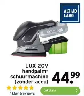 GAMMA Lux 20v handpalmschuurmachine (zonder accu) aanbieding