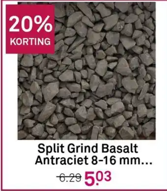 Karwei Split grind basalt antraciet 8-16 mm aanbieding