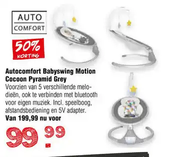 Van Asten BabySuperstore AutoComfort Babyswing Motion Cocoon Pyramid gray aanbieding