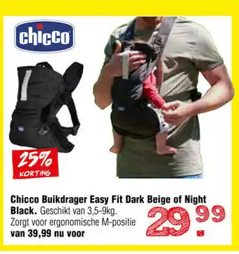 Van Asten BabySuperstore Chicco Buikdrager Easy Fit dark beige of night black aanbieding