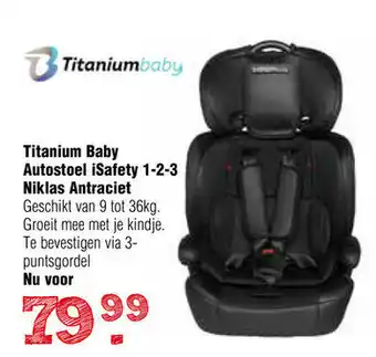 Van Asten BabySuperstore Titanium Baby Autostoel iSafety 1-2-3 Niklas antraciet aanbieding