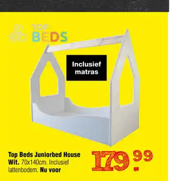 Van Asten BabySuperstore Top Beds Juniorbed House wit 70*140 cm aanbieding