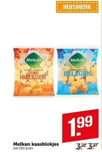 CoopCompact Melkan Kaasblokjes aanbieding