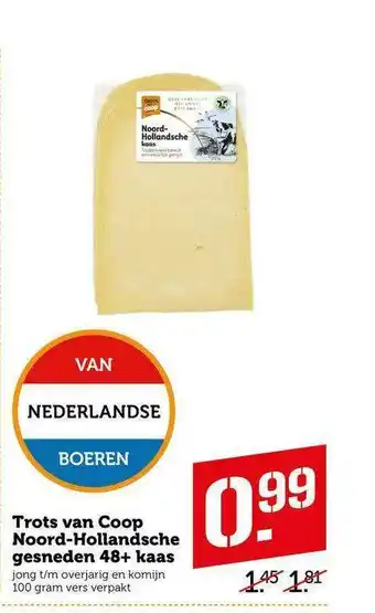 CoopCompact Trots Van Coop Noord-Hollandsche Gesneden 48+ Kaas aanbieding