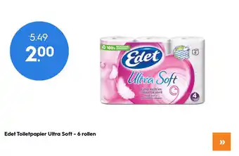 Blokker Edet toiletpapier ultra soft - 6 rollen aanbieding