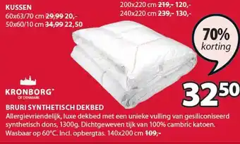 Jysk Bruri synthetisch dekbed aanbieding