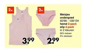 Wibra Meisjes Ondergoed, Hemd Of Slip aanbieding