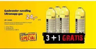 Toolspecial Gasbrander Navulling Ultramapp-Gas 3+1 Gratis aanbieding