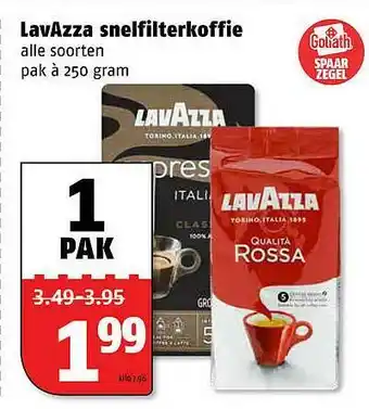 Poiesz LavAzza Snelfilterkoffie aanbieding