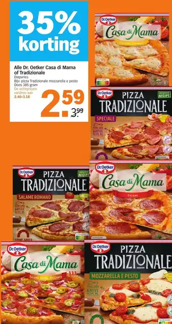 Albert Heijn Alle Dr. Oetker Casa di Mama of Tradizionale 385g aanbieding